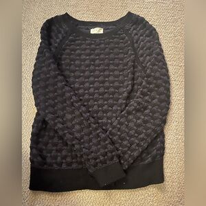Lou & Grey Textured Black Crewneck Sweater